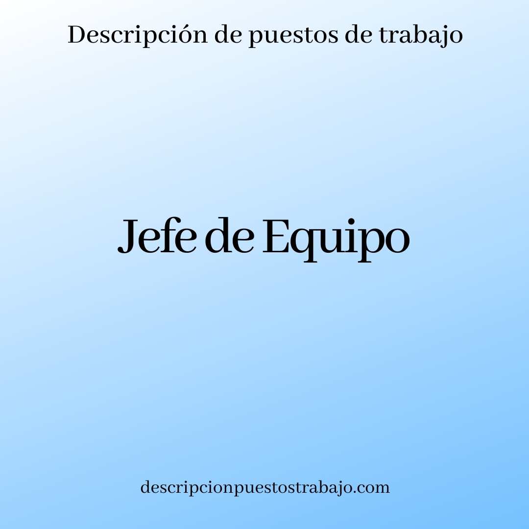 Jefe de Equipo